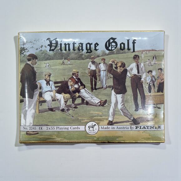 Piatnik 70s Vintage Golf Playing Cards Double Deck Sealed NIB Austria Made - Picture 1 of 6